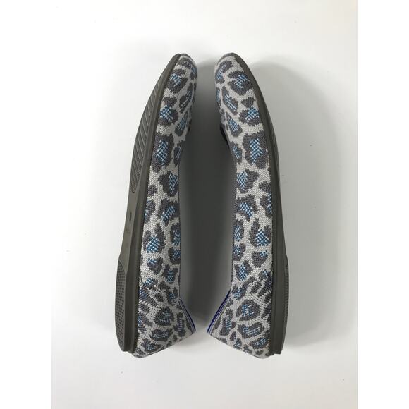 Rothy's Women's 9 Flats Gray Blue Animal Print Casual Comfy Slip op Travel Vaca - Picture 5 of 8
